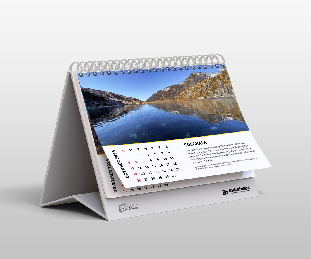 Mountain Lovers Gold Desk Calendar 2025