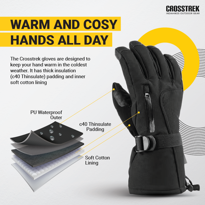 Waterproof Trekking Gloves with Thinsulate Insulation